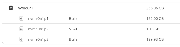 nvme0n1 now shows boot partition as VFAT.